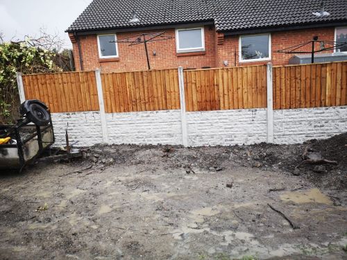 Click Here To Enlarge This Photo Of Fencing with retaining wall