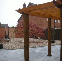 Graveled garden with Blocked path and Pergola: Click Here To View Larger Image