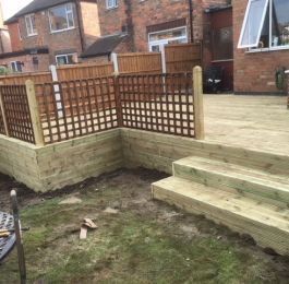 Decked patio area with steps: Click Here To View Larger Image